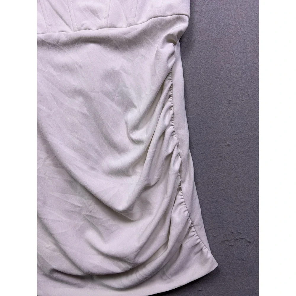 Zara Mini Dress Textured White M Womens
